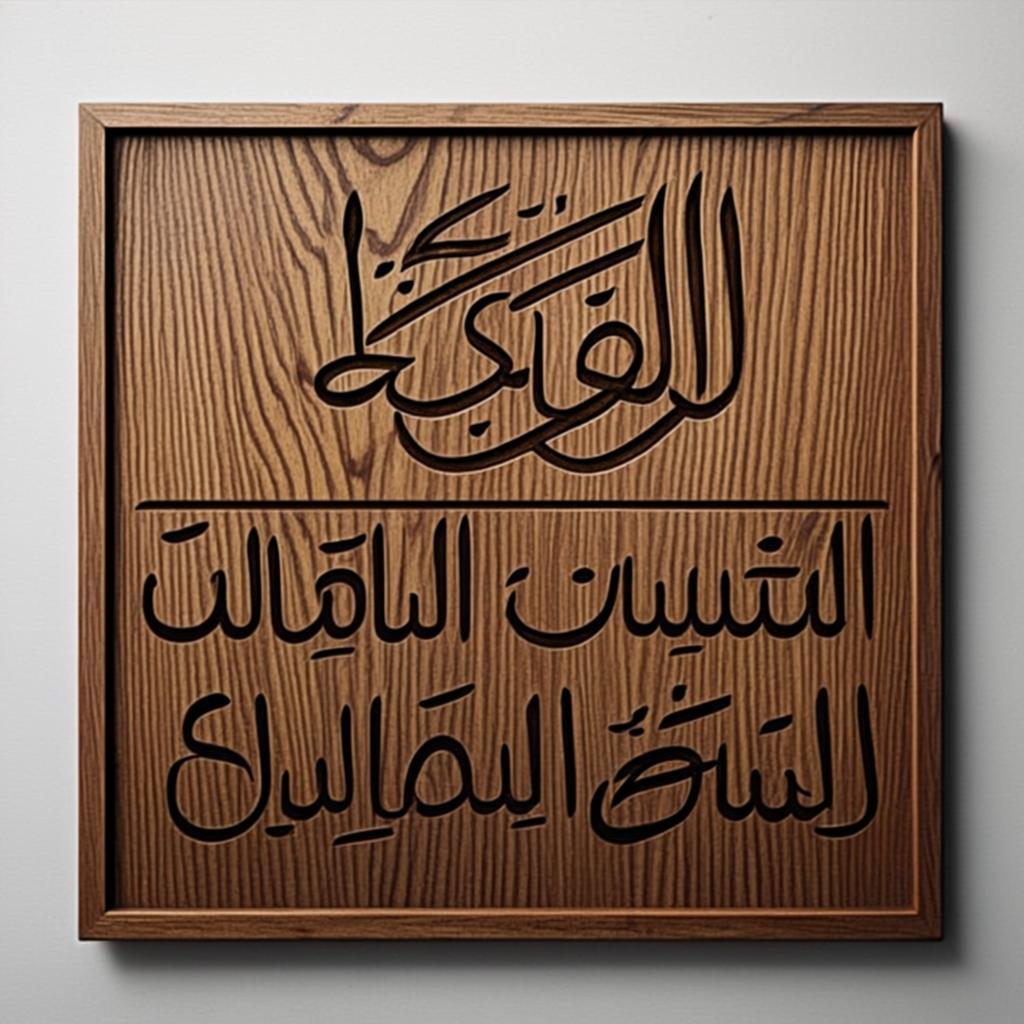 طرح لیزری تابلوی نام چوبی مدرن